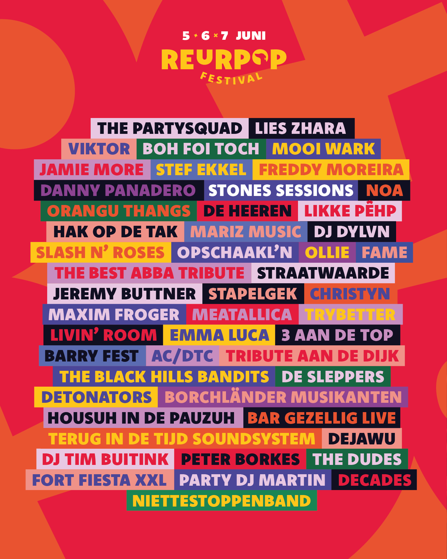 Reurpop 2026 Alle Artiesten 01